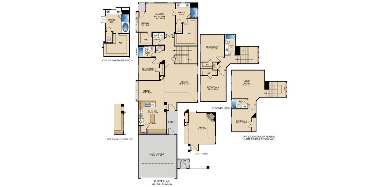 2D floor plan layout for the Trentino by Pacesetter Homes in Leonard Trails, Anna, TX (Image 3). 2D floor plan layout for the Trentino by Pacesetter Homes in Leonard Trails, Anna, TX (Image 3).