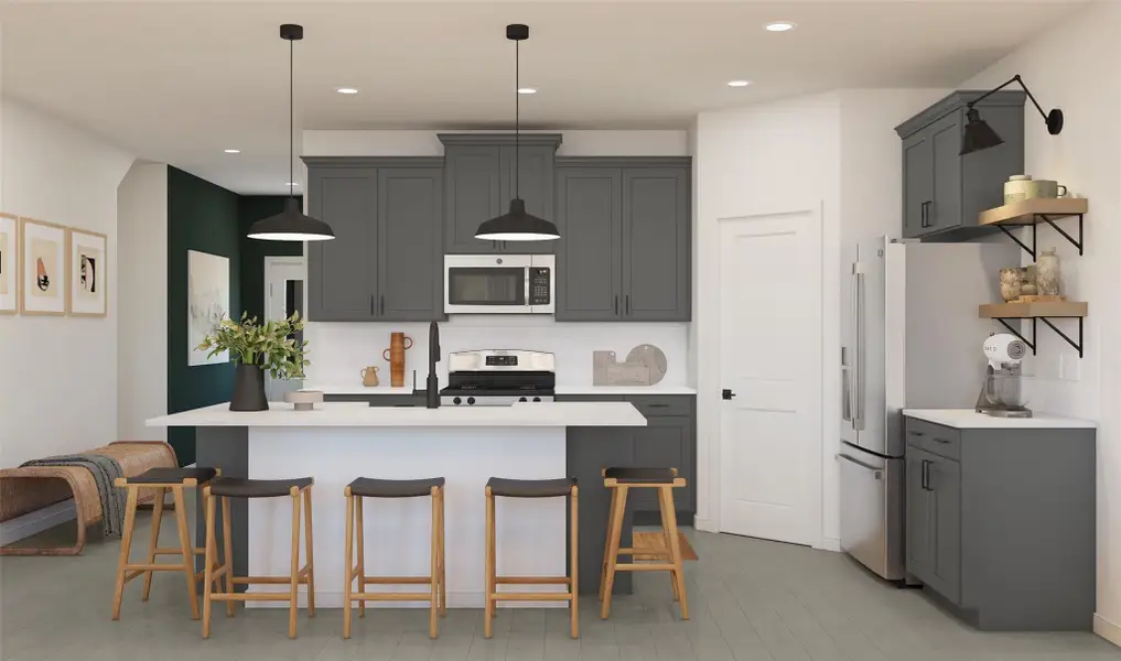 Gorgeous island kitchen (*Artist rendering used for illustration purposes only.)