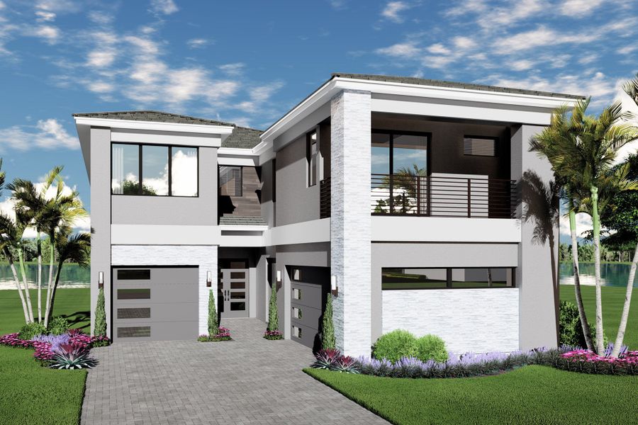 Representative exterior photo of a completed home built from the Corsica by GL Homes in Lotus Edge, Boca Raton, FL (Image 13).