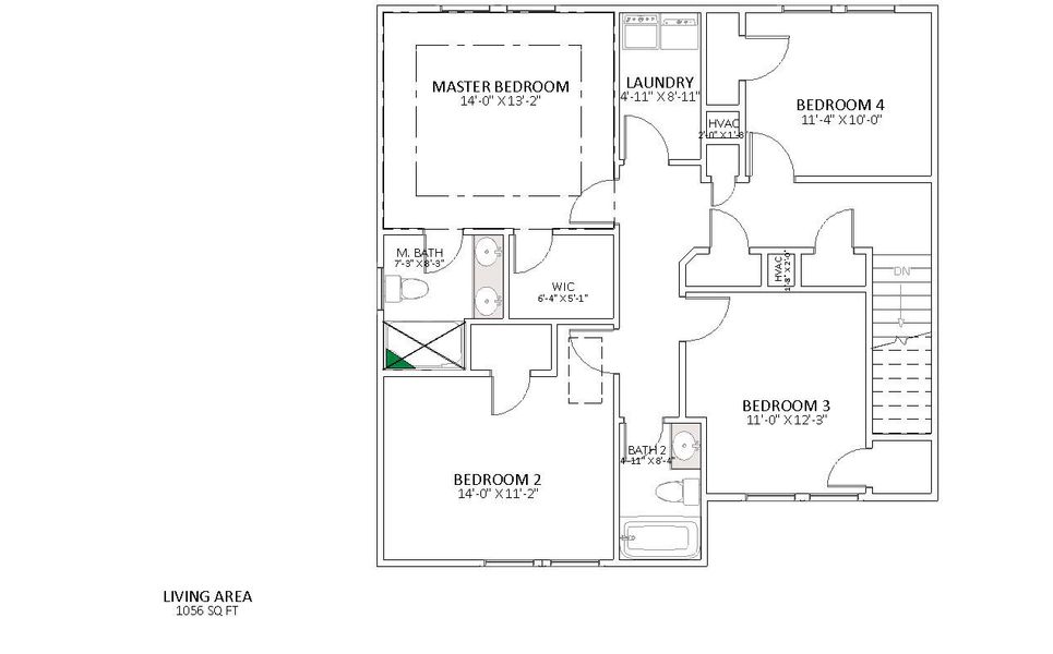 2D floor plan layout for the Heatherwood by Enchanted Homes in Arcadia Village, Spartanburg, SC (Image 6).