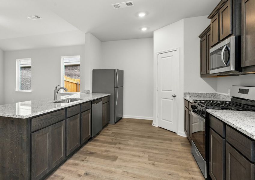 The kitchen has energy-efficient appliances. The kitchen has energy-efficient appliances.