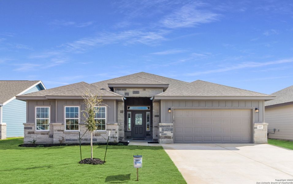Front exterior of a new home in Marion Park, Marion, TX, highlighting curb appeal (Image 13). Front exterior of a new home in Marion Park, Marion, TX, highlighting curb appeal (Image 13).