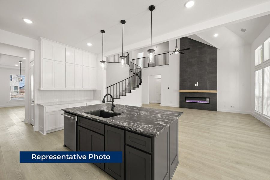Representative furnished interior of a home built from the Stonebriar 2FSW (w/Media) by First Texas Homes in High Country, Burleson (Image 7).