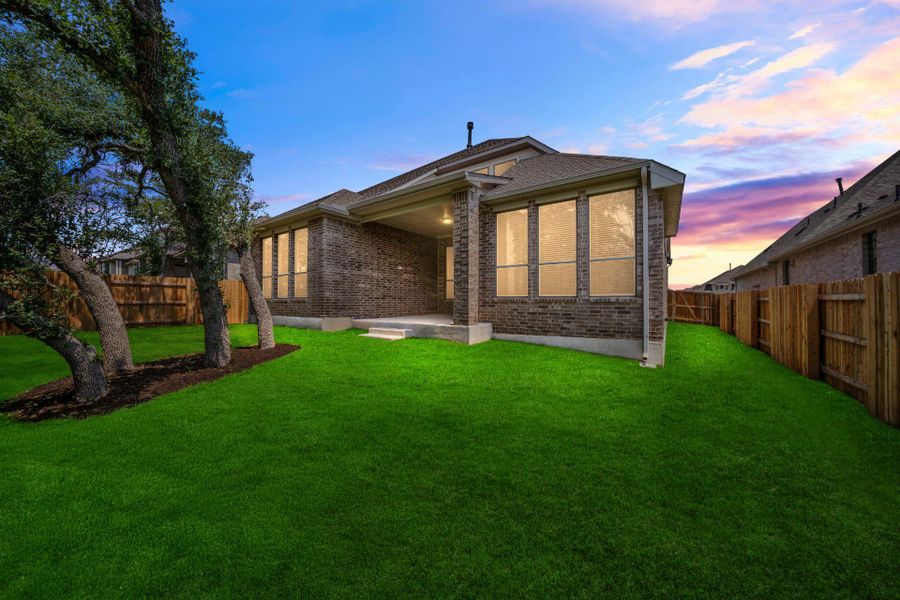 Rear of Home and Private Backyard