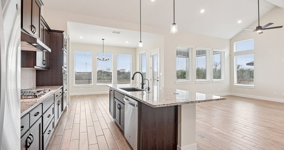 Furnished interior view inside a new home in Village at Three Oaks, Seguin (Image 7). Furnished interior view inside a new home in Village at Three Oaks, Seguin (Image 7).