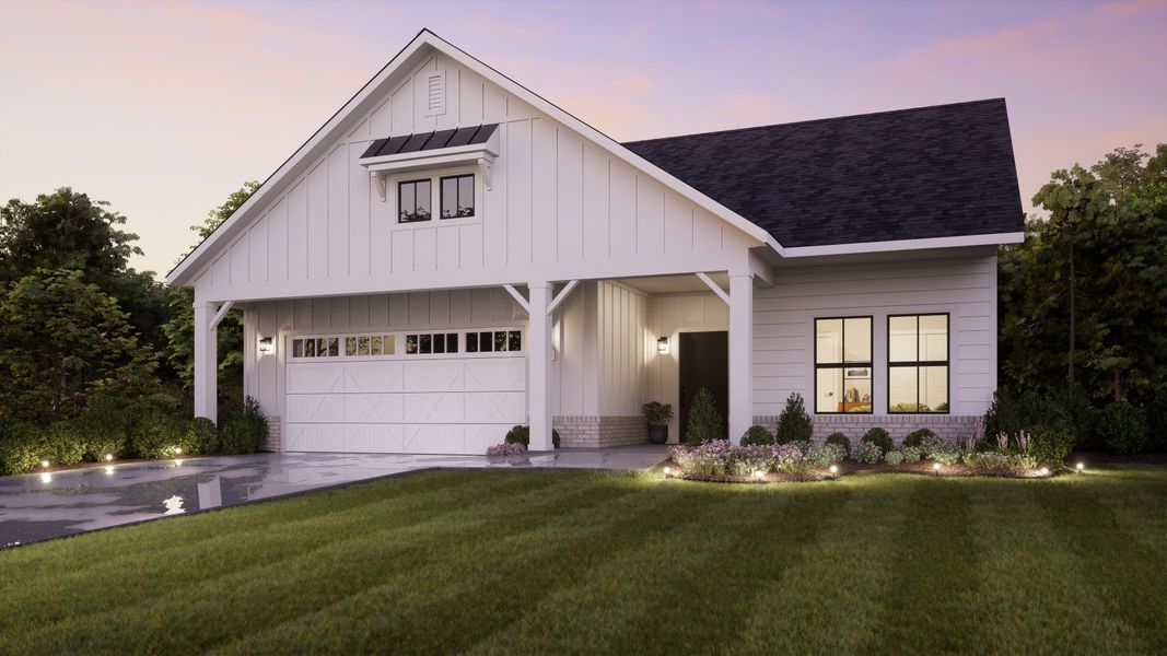 Representative exterior photo of a completed home built from the Promenade by Epcon Communities in The Courtyards at Redbud Lane, Holly Springs, GA (Image 30).