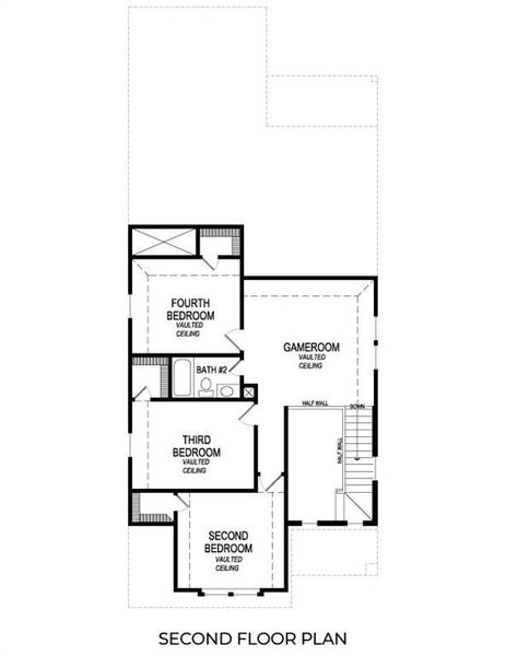 2D floor plan layout of this home in The Meadows, Krum, TX (Image 3).