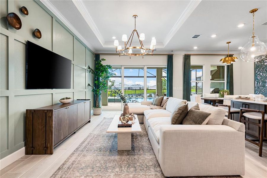Furnished interior view inside a new home in Esplanade at Skye Ranch, Sarasota (Image 43).