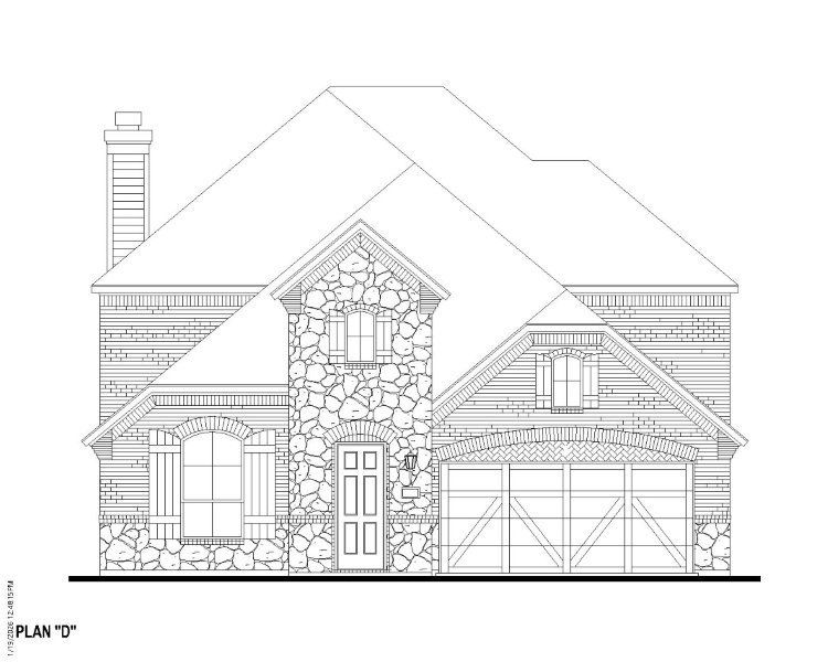 Plan 1509 Elevation D w/ Stone