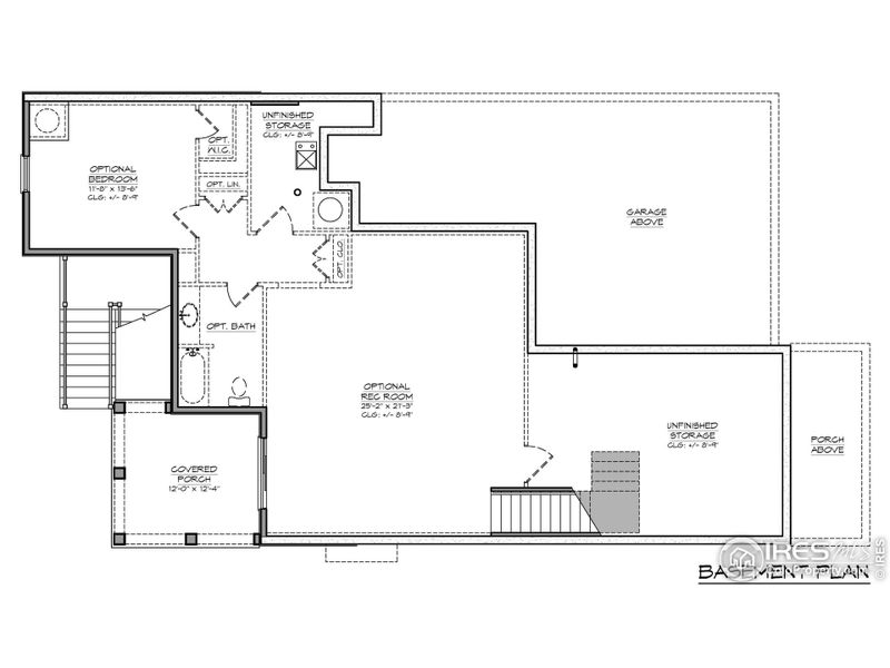 Unfinished Walk-Out Basement Floorplan Unfinished Walk-Out Basement Floorplan