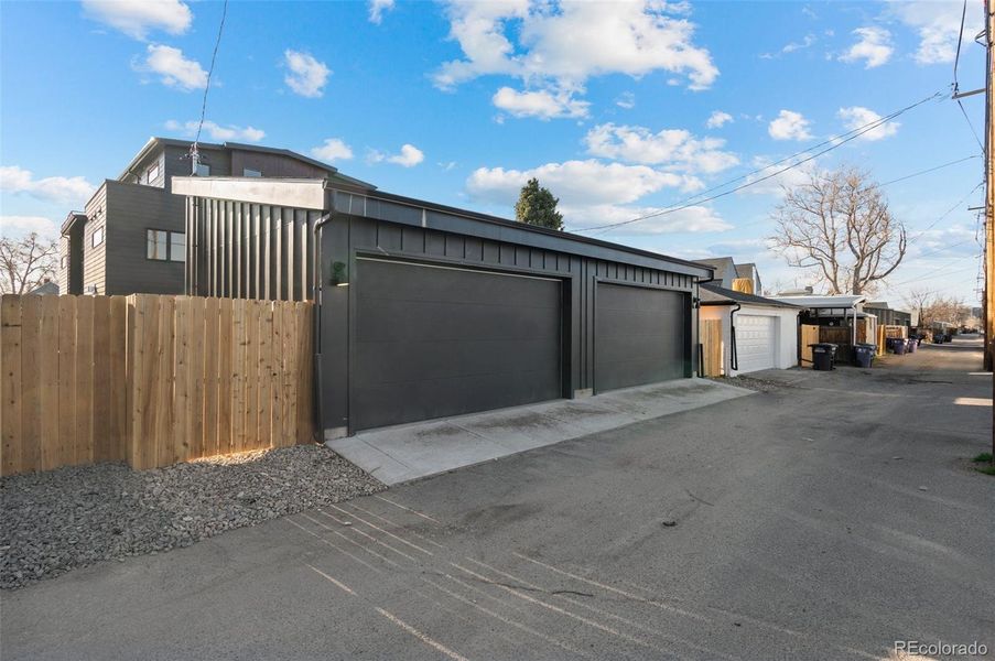 Oversized 2 car garage with plenty of additional space