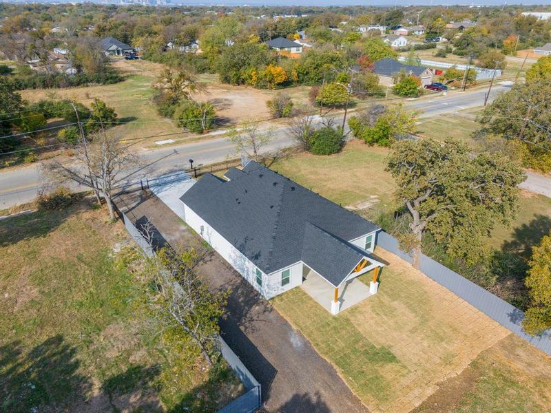 View from above of property