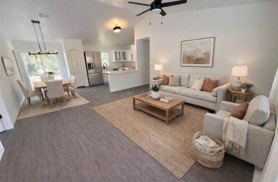 Furnished interior view inside a new home in , Dunnellon (Image 3).