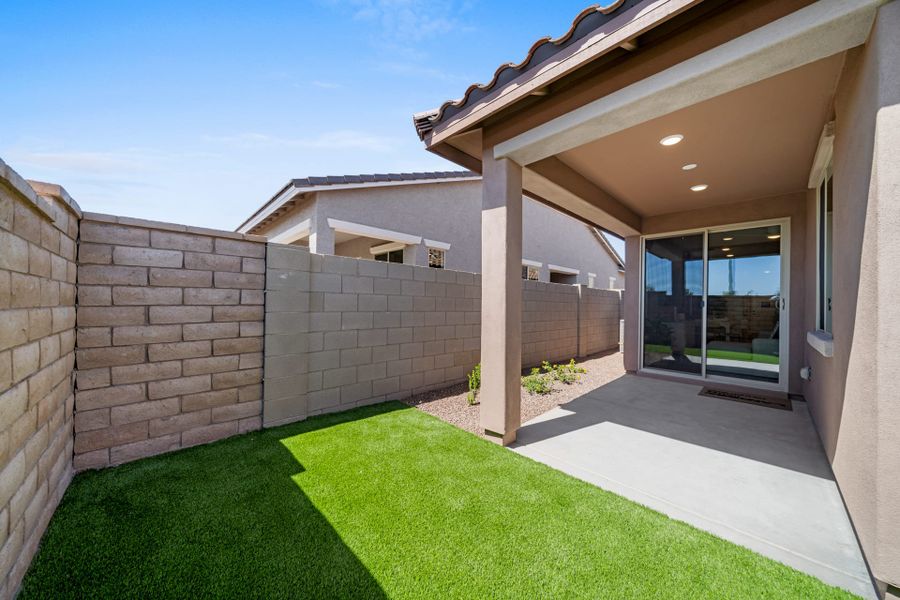 Backyard Covered Patio | Terraza Model Home | Mira Vista at Victory in Buckeye, AZ by Landsea Homes