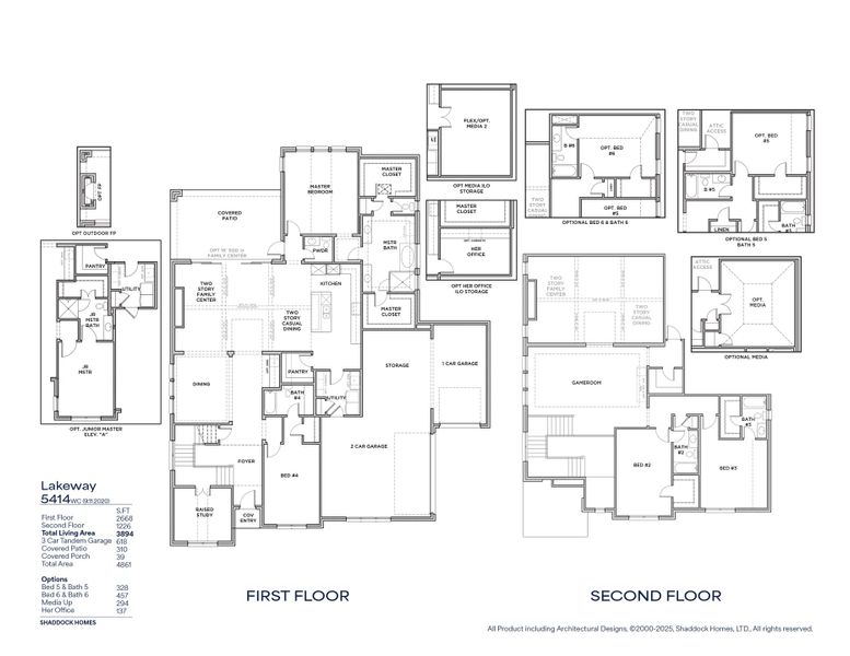 2D floor plan layout for the Lakeway - 5414WC by Shaddock Homes in Winding Creek, Rockwall, TX (Image 2). 2D floor plan layout for the Lakeway - 5414WC by Shaddock Homes in Winding Creek, Rockwall, TX (Image 2).