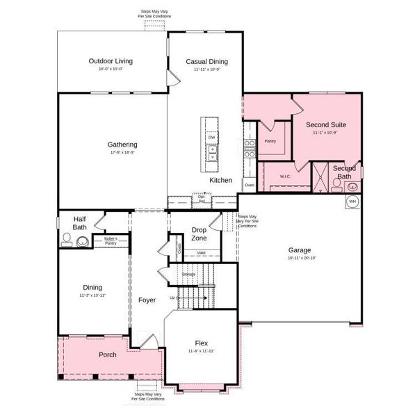 Structural options added include: first floor guest suite with full bath.