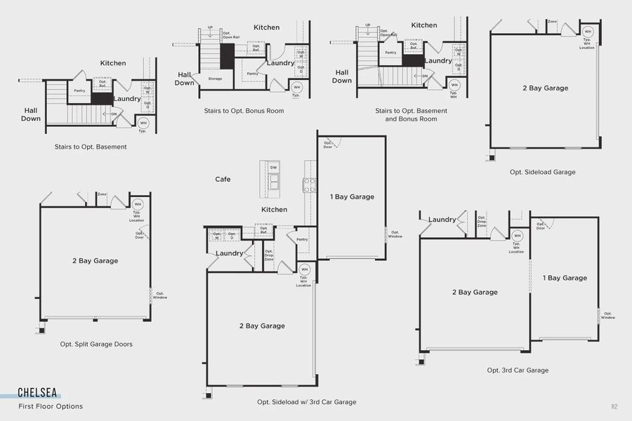 2D floor plan layout for the Chelsea by DRB Homes in Oakmont Manor, Oxford, NC (Image 4).
