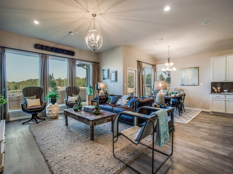 Frisco II Floor Plan in The Colony, Bastrop | Sitterle Homes Living Room Frisco II Floor Plan in The Colony, Bastrop | Sitterle Homes Living Room