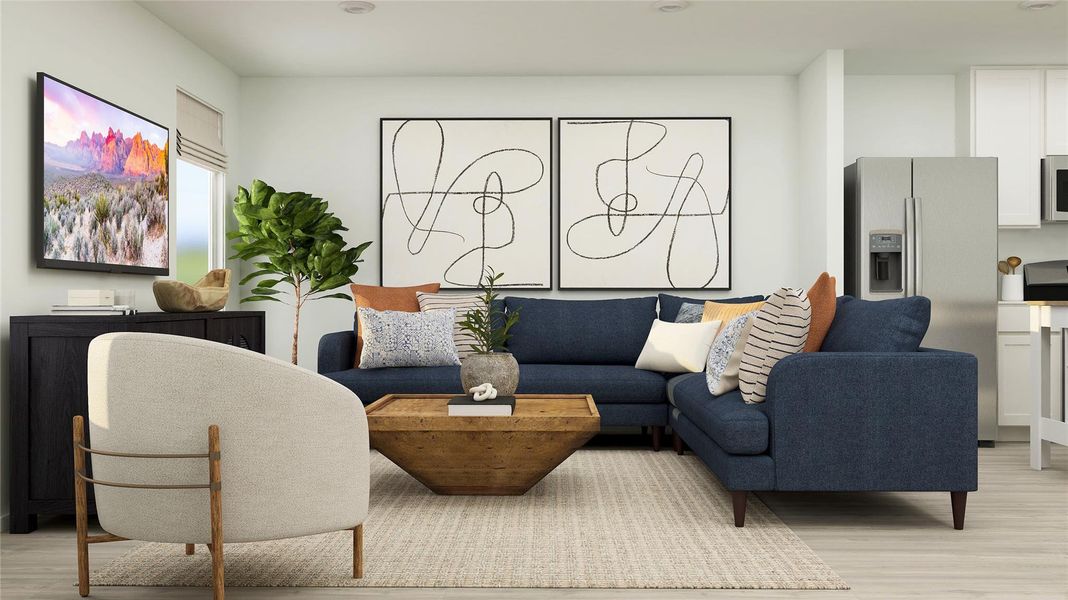 Furnished interior view inside a new home in Santa Fe Village, Cleveland (Image 3). Furnished interior view inside a new home in Santa Fe Village, Cleveland (Image 3).