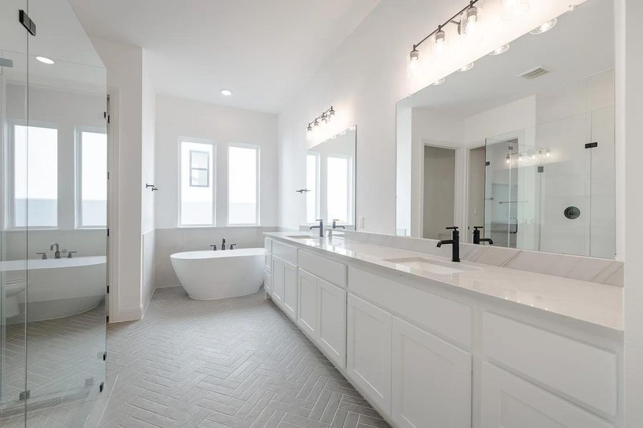 Furnished interior view inside a new home in Lariat - 80', Liberty Hill (Image 8). Furnished interior view inside a new home in Lariat - 80', Liberty Hill (Image 8).