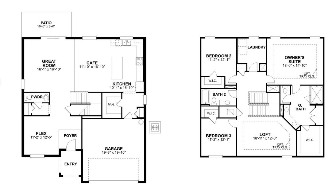 2D floor plan layout for the Delray by M/I Homes in Southpointe, Palmetto, FL (Image 3).