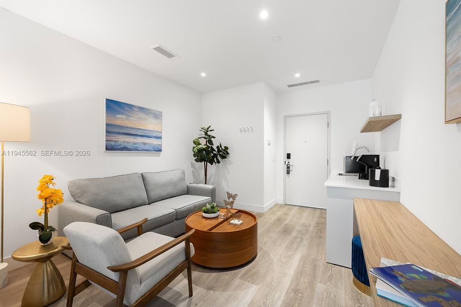 Furnished interior view inside a new home in , Miami (Image 10).