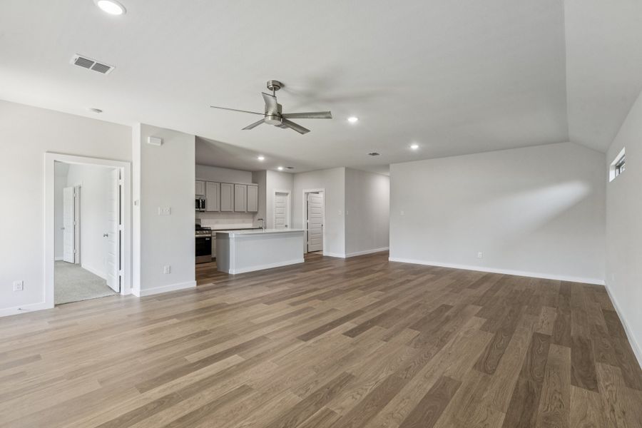 Open Floor Plan in the Oscar home plan by Trophy Signature Homes – REPRESENTATIVE PHOTO Open Floor Plan in the Oscar home plan by Trophy Signature Homes – REPRESENTATIVE PHOTO