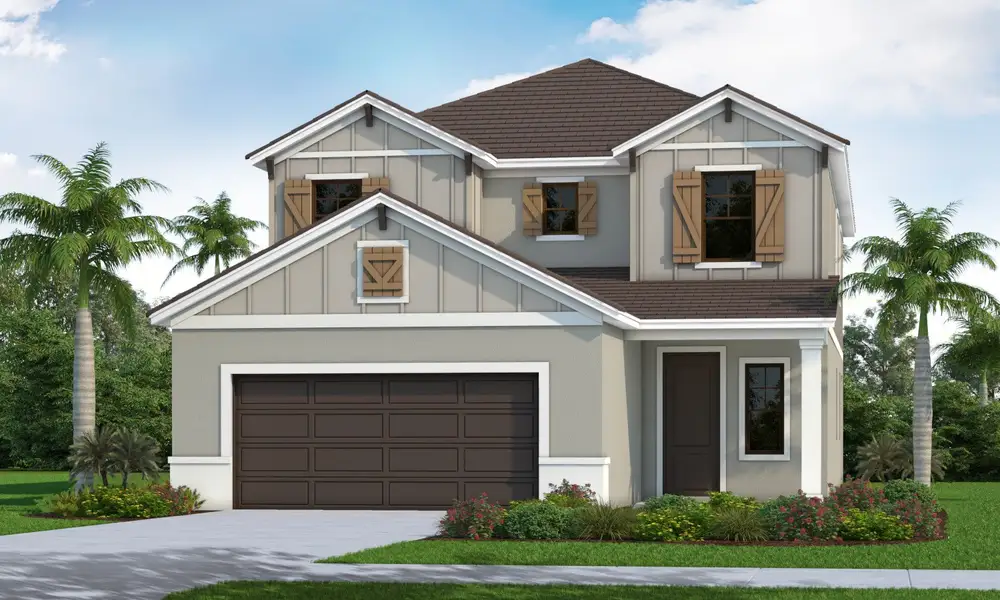 Representative exterior photo of a completed home built from the Vision by Neal Communities in Palm Grove, Bradenton, FL (Image 4). Representative exterior photo of a completed home built from the Vision by Neal Communities in Palm Grove, Bradenton, FL (Image 4).
