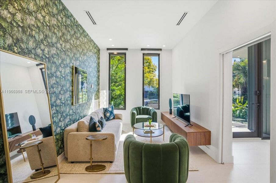 Furnished interior view inside a new home in , Miami Beach (Image 26).