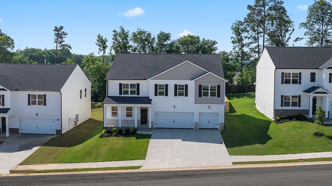 Front exterior of a new home in Estates at Deer Hollow, Grovetown, GA, highlighting curb appeal (Image 2).