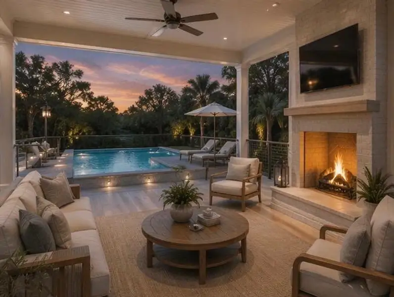 Exterior details and patio area of a home in , Kiawah Island (Image 3).