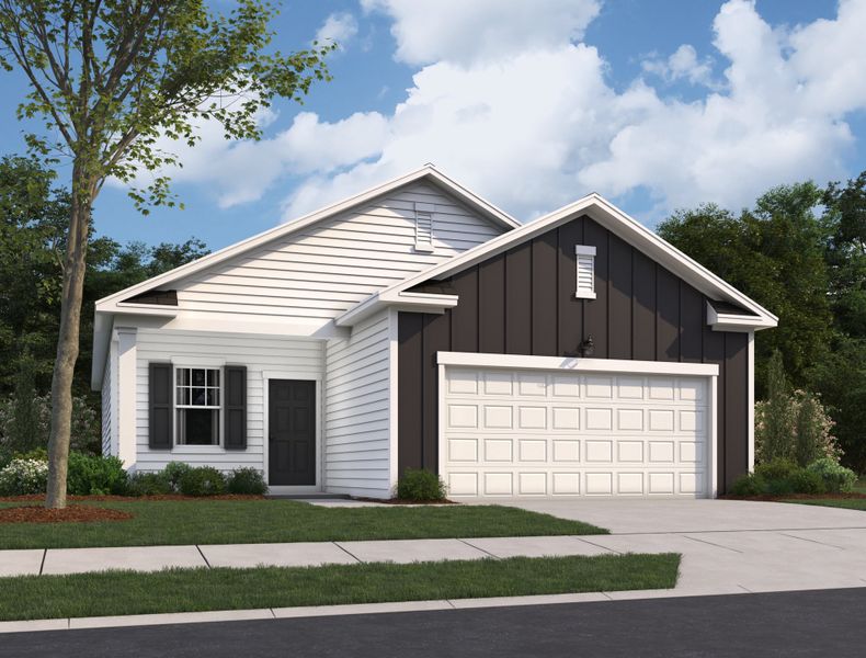 Representative exterior photo of a completed home built from the Falcon by Starlight Homes in Cardinal Woods, Nashville, NC (Image 1).