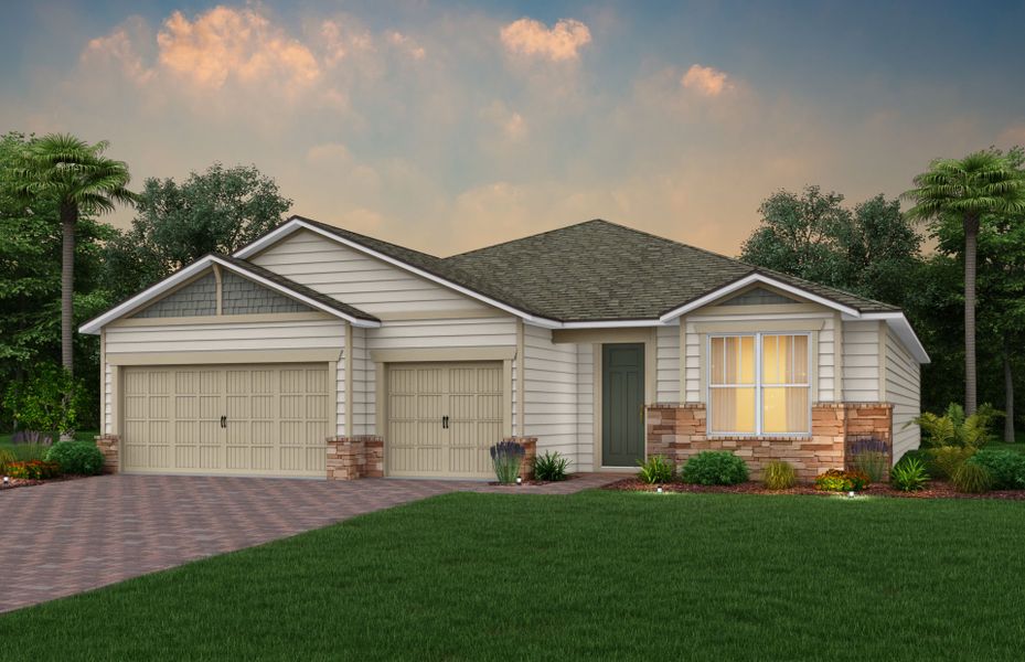 Craftsman with Stone Elevation | C2 Craftsman with Stone Elevation | C2