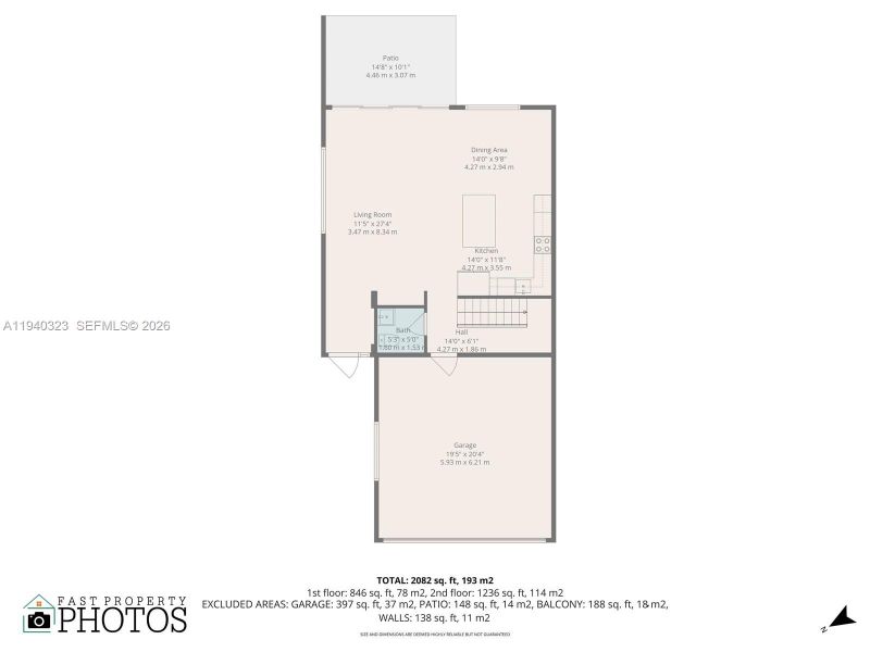 2D floor plan layout of this home in , Dania Beach, FL (Image 55).