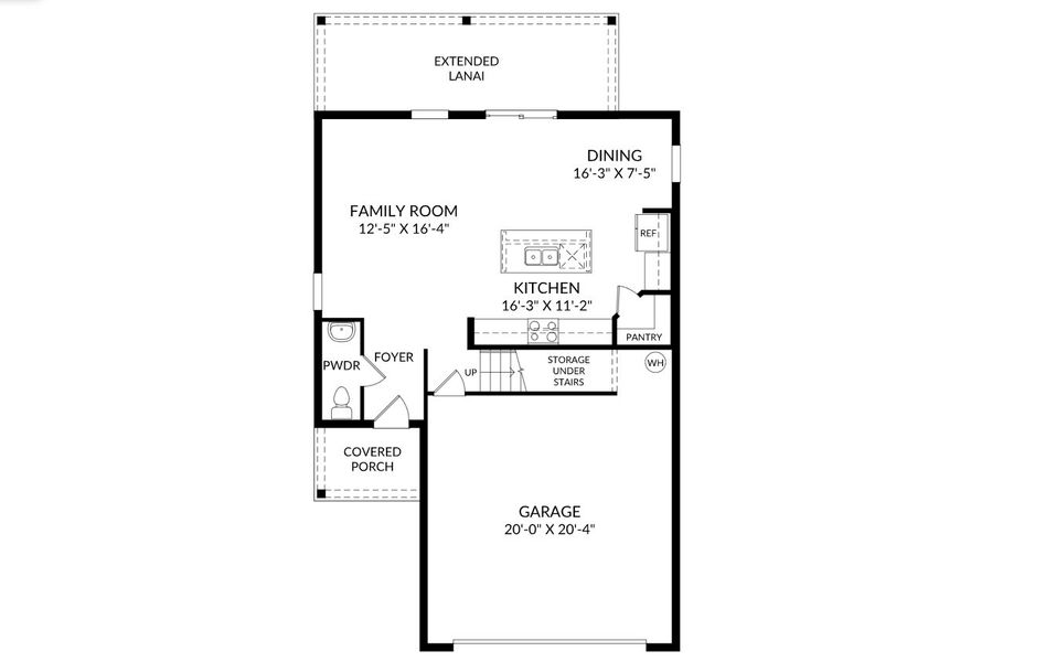 2D floor plan layout for the The Cortez II by Stanley Martin Homes in Watermark, Cocoa, FL (Image 3).