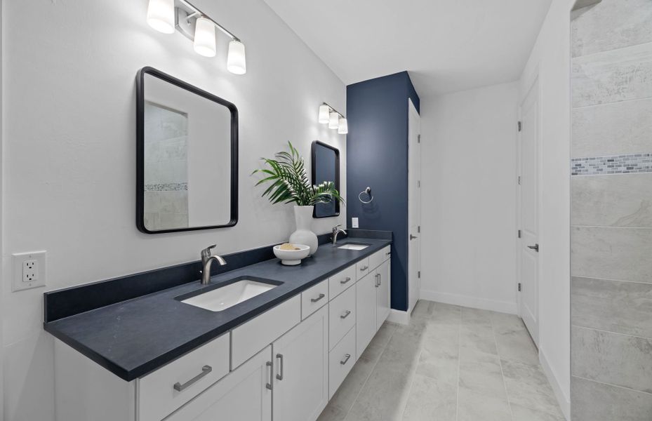 Owner's bath with double-sink vanity Owner's bath with double-sink vanity