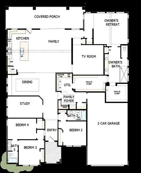 2D floor plan layout of this home in Terraces – Estates, Rockwall, TX (Image 2). 2D floor plan layout of this home in Terraces – Estates, Rockwall, TX (Image 2).