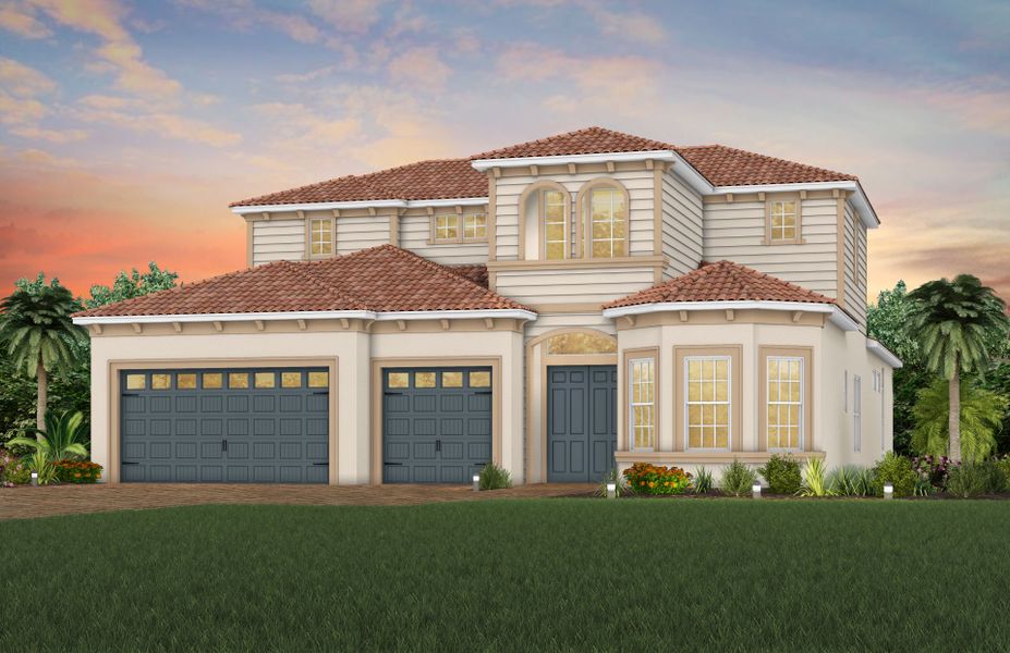 Representative exterior photo of a completed home built from the Layton Grande by DiVosta in BeachWalk by Manasota Key, Englewood, FL (Image 22).