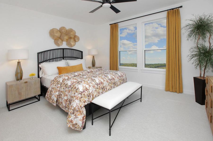 Furnished interior view inside a new home in Rough Hollow The District, Lakeway (Image 10).