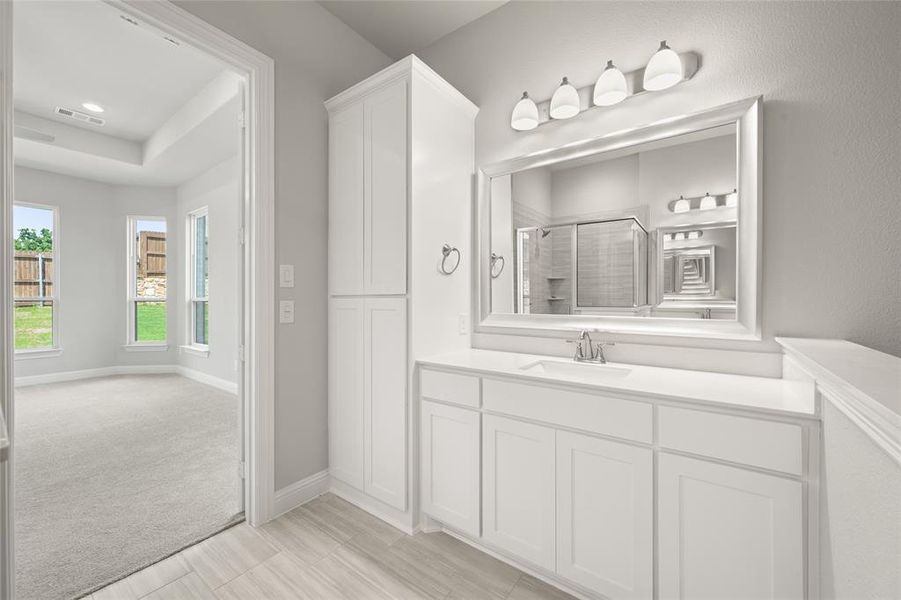 Furnished interior view inside a new home in The Oaks Preserve - Phase 1, Mansfield (Image 12). Furnished interior view inside a new home in The Oaks Preserve - Phase 1, Mansfield (Image 12).