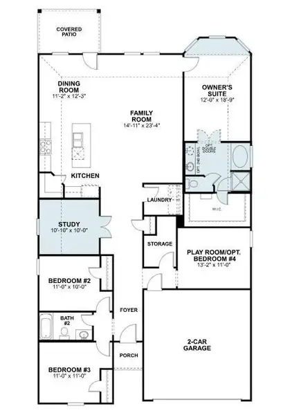 2D floor plan layout of this home in Magnolia Ridge, Magnolia, TX (Image 4).
