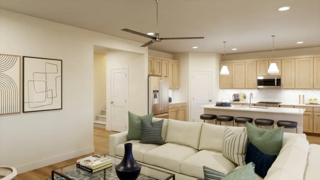 Furnished interior view inside a new home in Freedom at Anthem, Kyle (Image 2). Furnished interior view inside a new home in Freedom at Anthem, Kyle (Image 2).