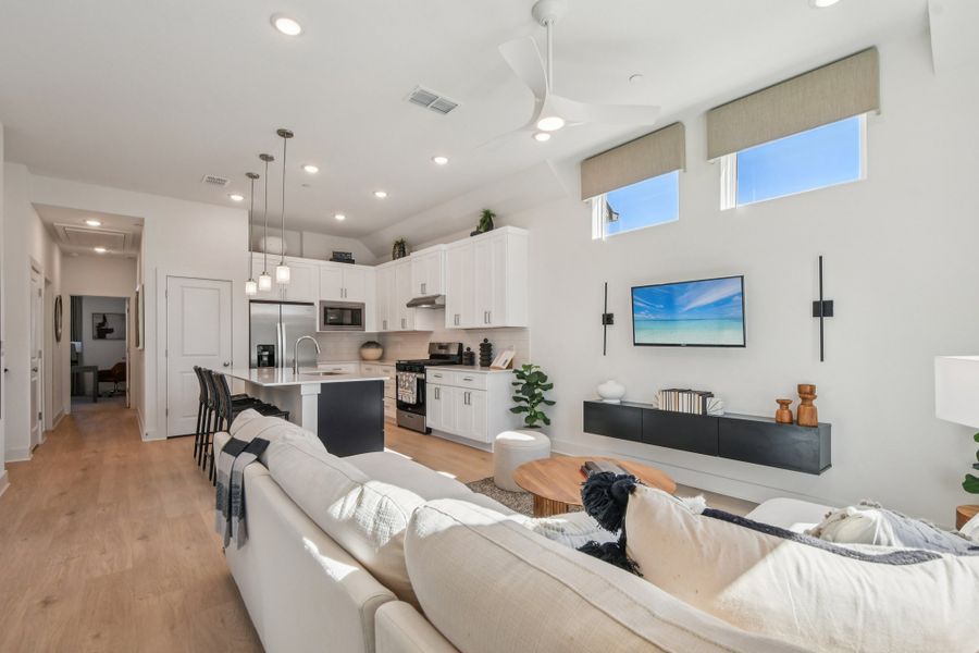 Furnished interior view inside a new home in Koenig Townhomes, Austin (Image 8).