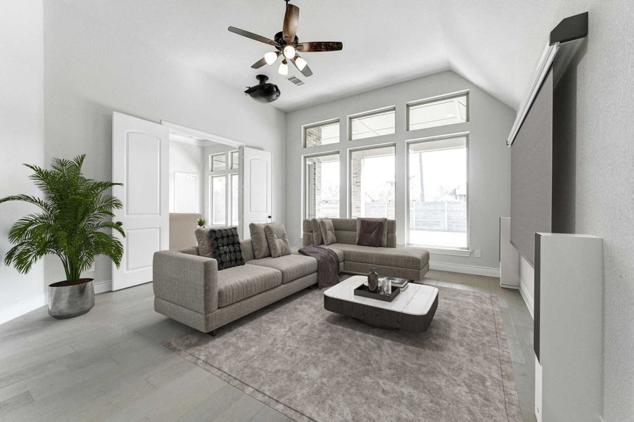 Representative furnished interior of a home built from the 4082 by Ravenna Homes in Artavia 70′, Conroe (Image 8).