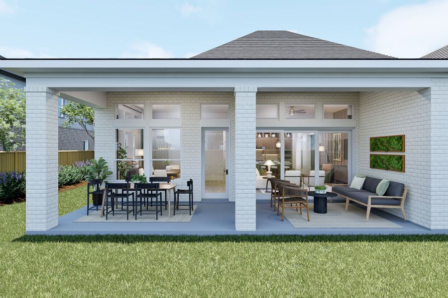 Representative exterior details of a home built from the The Brackenbury by David Weekley Homes in The Highlands Encore - Harbor Collection, Porter (Image 4).