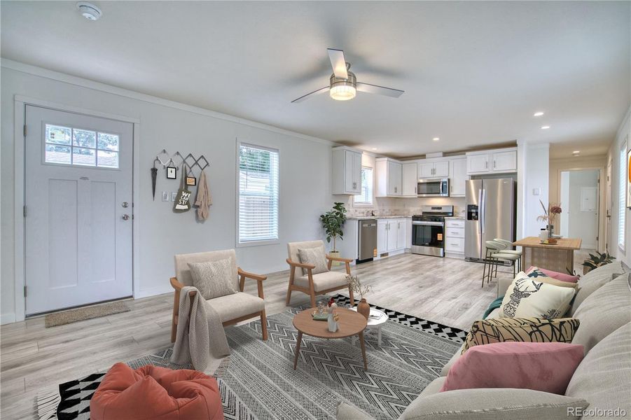 Furnished interior view inside a new home in , Fort Collins (Image 4). Furnished interior view inside a new home in , Fort Collins (Image 4).
