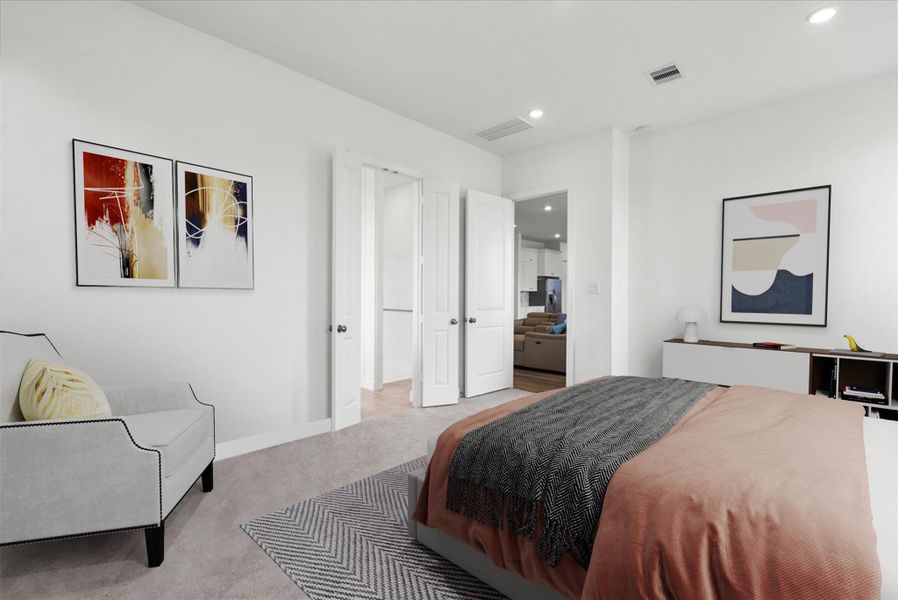 Spa-like en-suite bath with an oversized walk-in shower, double sinks, and a generous walk-in closet. Spa-like en-suite bath with an oversized walk-in shower, double sinks, and a generous walk-in closet.