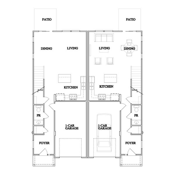 2D floor plan layout for the Jasmine by Red Cedar Homes in Cedars at Boswell, Charlotte, NC (Image 2).