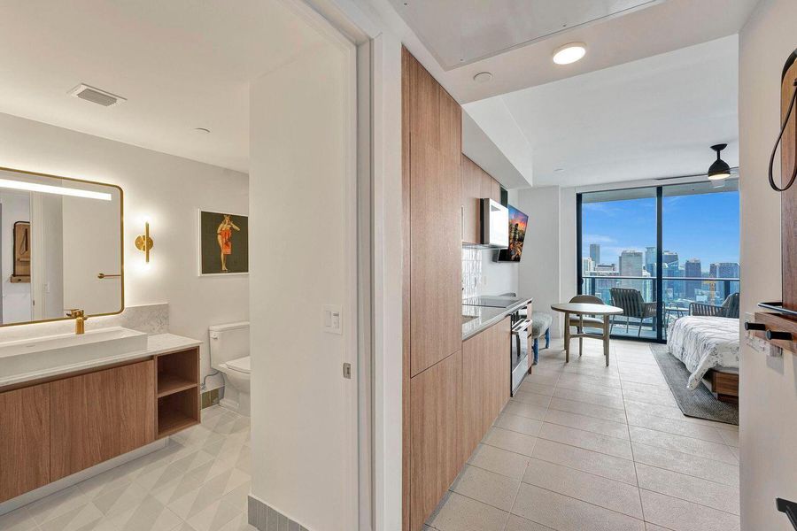 Furnished interior view inside a new home in , Miami (Image 11).