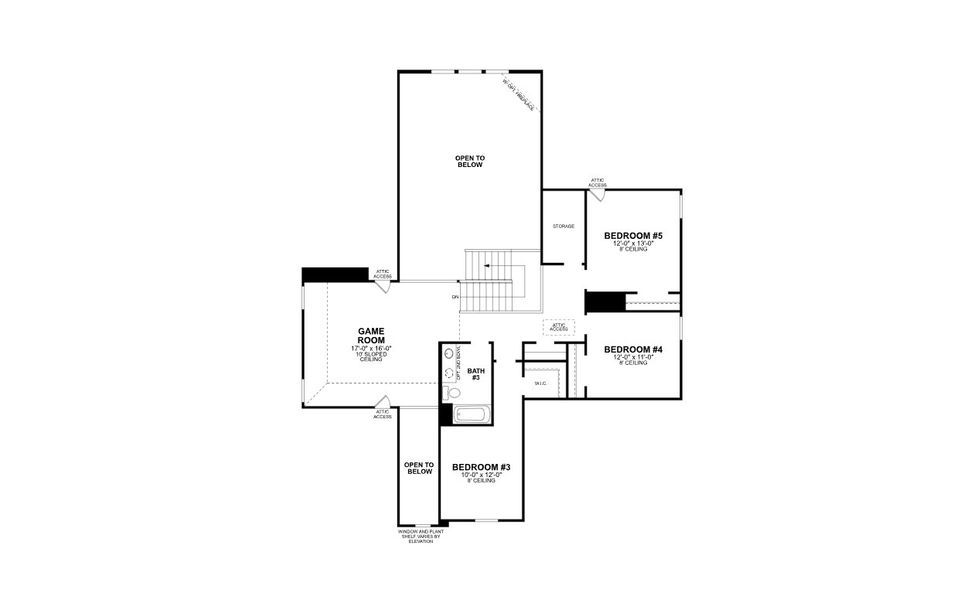 2D floor plan layout for the Bachman - Classic Series by M/I Homes in LaPrelle, Haslet, TX (Image 4).